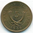Уганда, 5 центов 1966 год (UNC)
