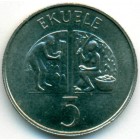 Экваториальная Гвинея, 5 экуэле 1975 год (UNC)