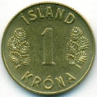 Исландия, 1 крона 1973 год (UNC)
