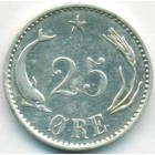 Дания, 25 эре 1891 год