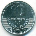 Коста-Рика, 10 колонов 2008 год (UNC)