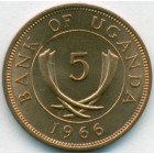 Уганда, 5 центов 1966 год (UNC)