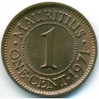 Маврикий, 1 цент 1971 год (UNC)