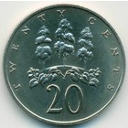 Ямайка, 20 центов 1969 год (UNC)