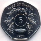 Уганда, 5 шиллингов 1987 год (UNC)