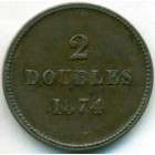 Гернси, 2 дубля 1874 год