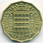 Великобритания, 3 пенса 1967 год (UNC)