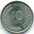 Сингапур, 10 центов 1968 год (UNC)