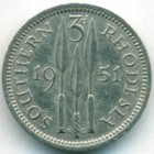 Южная Родезия, 3 пенса 1951 год