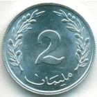 Тунис, 2 миллима 1960 год (AU)