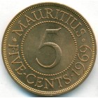 Маврикий, 5 центов 1969 год (UNC)