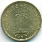 Либерия, 1/2 цента 1937 год (UNC)