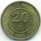 Перу, 20 сентимо 1986 год (UNC)