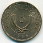 Уганда, 5 центов 1966 год (UNC)