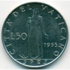 Ватикан, 50 лир 1955 год