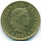 Швейцария, 5 раппенов 1991 год (UNC)