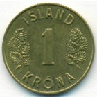 Исландия, 1 крона 1973 год (UNC)