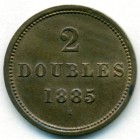 Гернси, 2 дубля 1885 год (UNC)