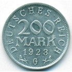 Веймарская республика, 200 марок 1923 года G