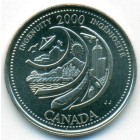 Канада, 25 центов 2000 год (UNC)