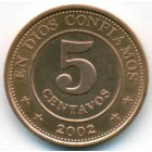 Никарагуа, 5 сентаво 2002 год (UNC)