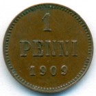 Княжество Финляндия, 1 пенни 1909 год