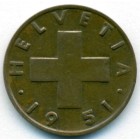 Швейцария, 2 раппена 1951 год