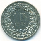 Швейцария, 1 франк 1981 год