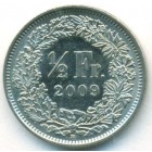 Швейцария, 1/2 франкa 2009 год (AU)