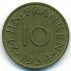 Саар, 10 франков 1954 год