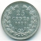 Нидерланды, 25 центов 1898 год