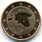 Эстония, 1 евроцент 2011 год (UNC)