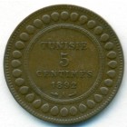 Тунис, 5 сантимов 1892 год