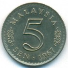 Малайзия, 5 сенов 1967 год (UNC)
