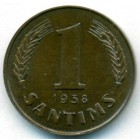 Латвия, 1 сантим 1938 год (UNC)