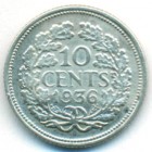 Нидерланды, 10 центов 1936 год