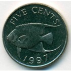 Бермудские острова, 5 центов 1997 год (UNC)