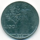 Италия, 100 лир 1958 год