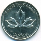 Канада, 25 центов 2000 год (UNC)