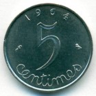 Франция, 5 сантимов 1964 год (UNC)
