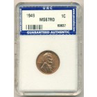 США, 1 цент 1949 год (MS67)