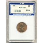 США, 1 цент 1957 год (MS67)