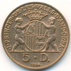Андорра, 5 динеров 1984 год (AU)