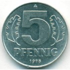 ГДР, 5 пфеннигов 1975 год