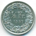 Швейцария, 1/2 франкa 1957 год
