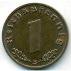 Третий рейх, 1 рейхспфенниг 1939 год B (UNC)