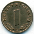 Третий рейх, 1 рейхспфенниг 1939 год B (UNC)