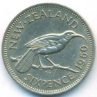 Новая Зеландия, 6 пенсов 1960 год (AU)