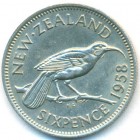 Новая Зеландия, 6 пенсов 1958 год (AU)