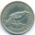 Новая Зеландия, 6 пенсов 1957 год